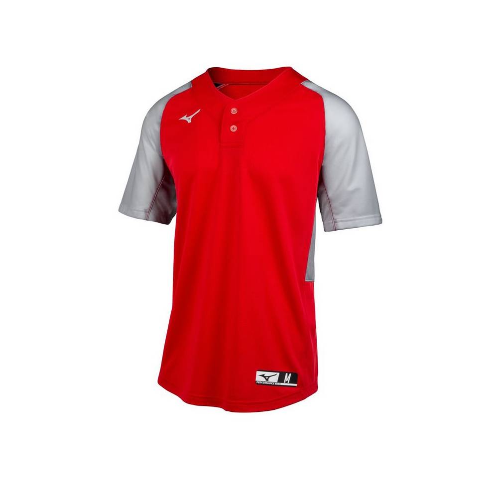 Camisas Mizuno Baseball Aerolite 2-Button - Homem - Vermelhas/Cinzentas - BQSNR4106